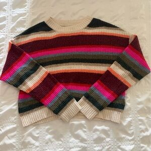 Striped Multicolor Crewneck Sweater - Women